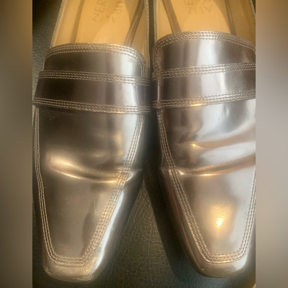 Naturalizer Women’s Cicero Leather Metallic Snip Toe Flat Slip On Shoe Size 8M - Picture 12 of 13